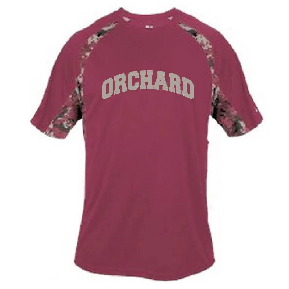1/1A MOISTURE WICKING T-SHIRT / MAROON w/ DIGITAL CAMO TRIM