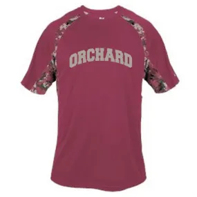 1/1A MOISTURE WICKING T-SHIRT / MAROON w/ DIGITAL CAMO TRIM