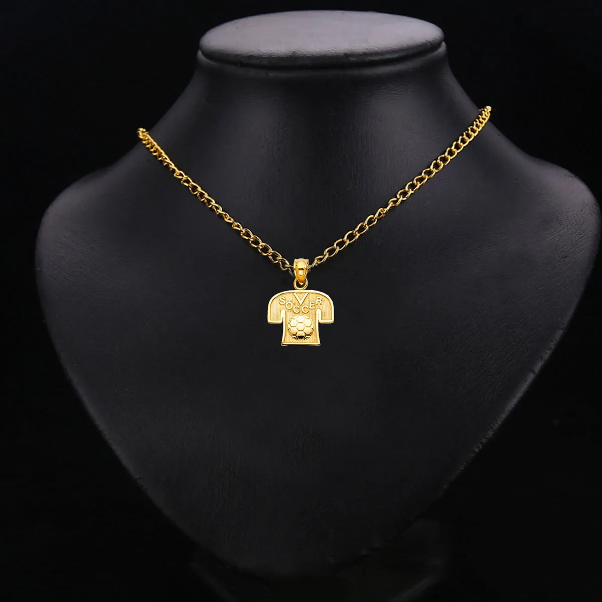 14K Yellow Gold Soccer Jersey Pendant