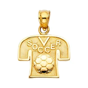 14K Yellow Gold Soccer Jersey Pendant