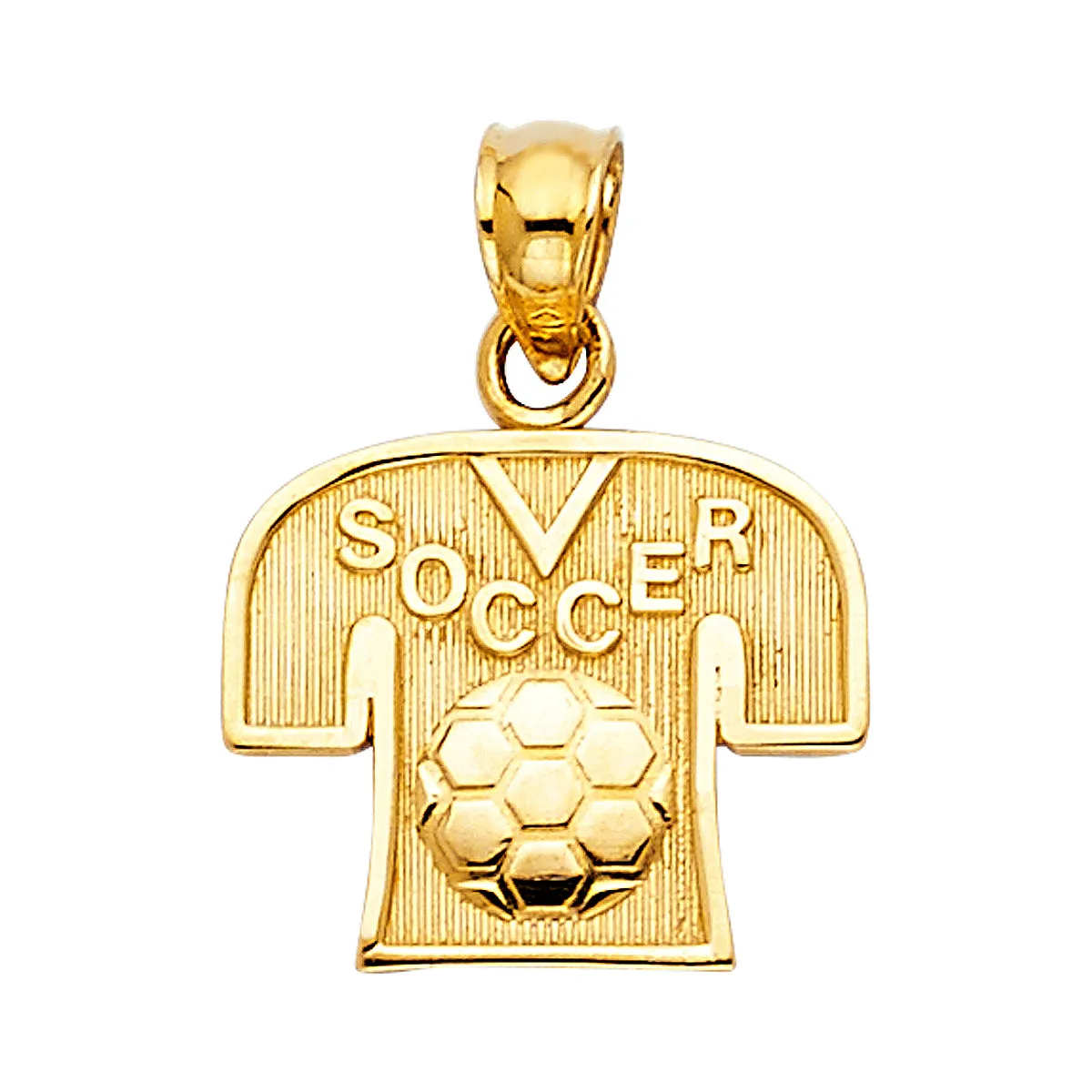 14K Yellow Gold Soccer Jersey Pendant