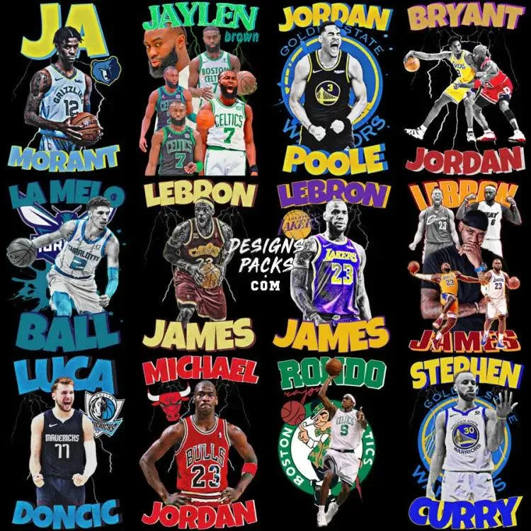 25 Basketball Players Designs Bundle PNG