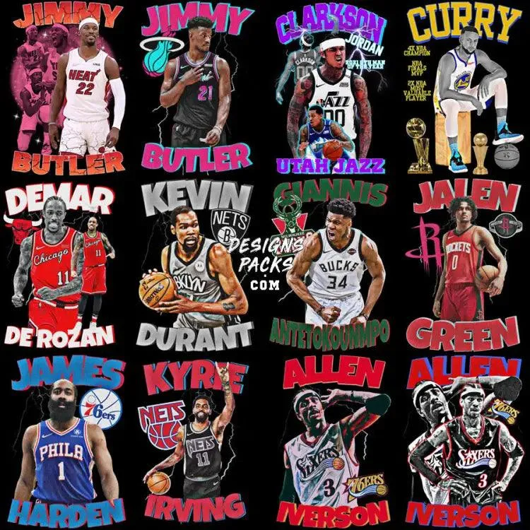 25 Basketball Players Designs Bundle PNG