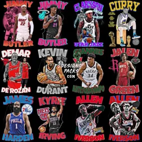 25 Basketball Players Designs Bundle PNG