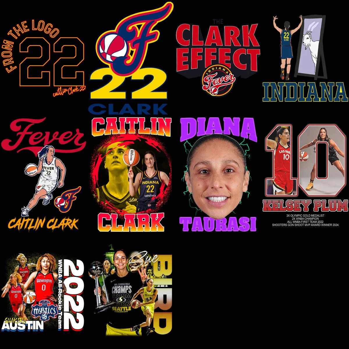 30 Women Basketball Players Designs Bundle PNG