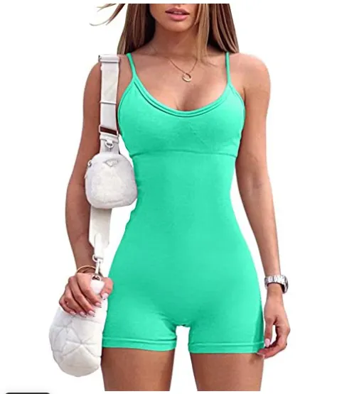 ActiveFlex Yoga Jumpsuit - Spaghetti Strap Shorts