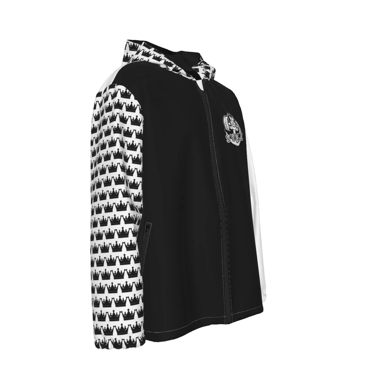 All-Over Print Men's Hooded Zipper Windproof Jacket SWOLE PRINT