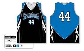 Athletic Knit Custom Sublimated Basketball Jersey Design 1179