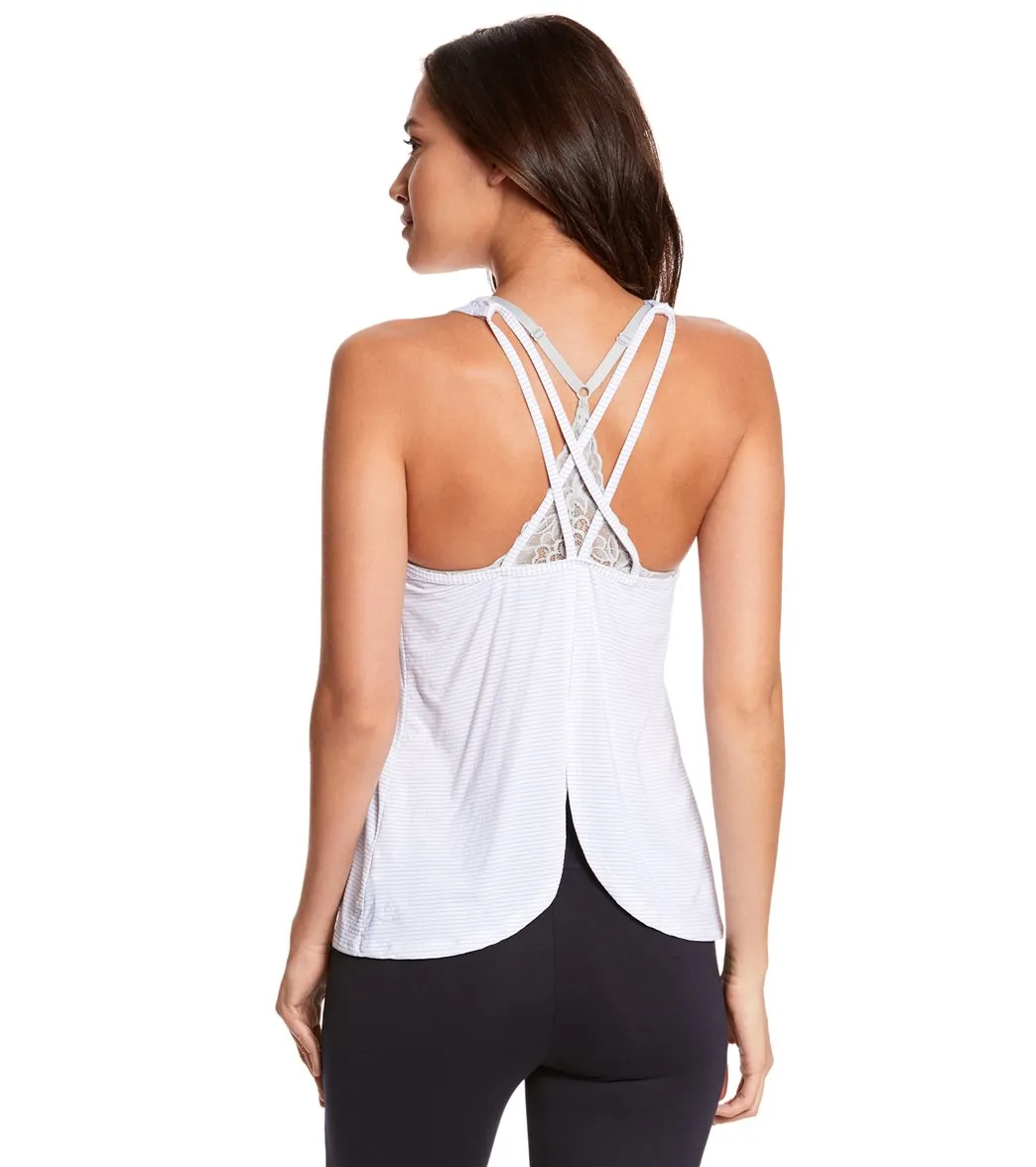 Beyond Yoga Sleek Stripe Waterfall Swing Yoga Tank Top