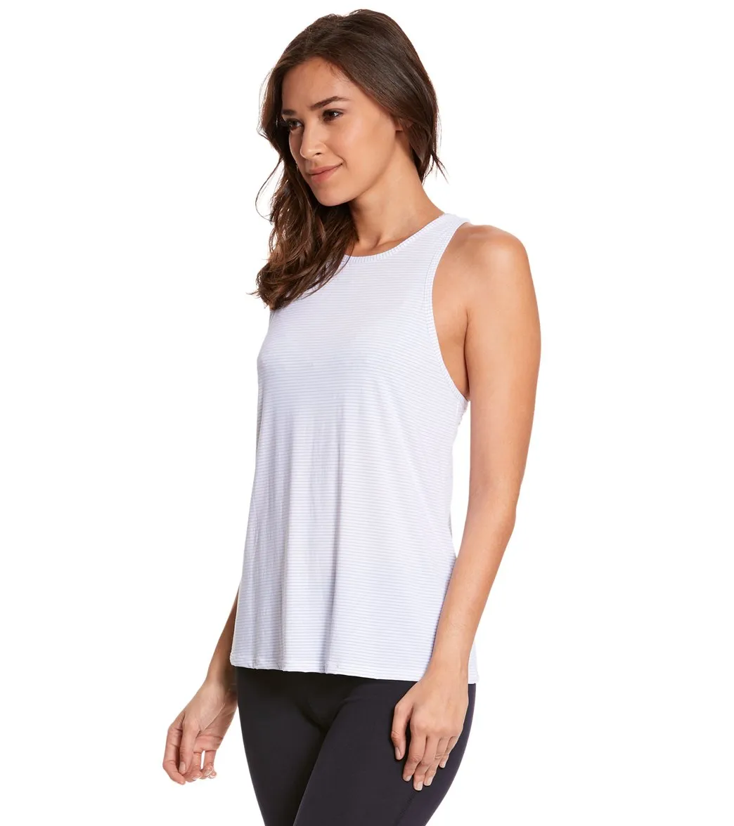 Beyond Yoga Sleek Stripe Waterfall Swing Yoga Tank Top