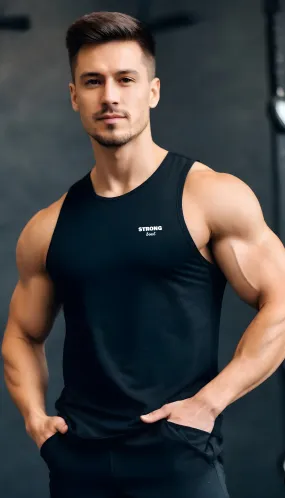 Black StrongFlex Elite Tank - Apple Cut