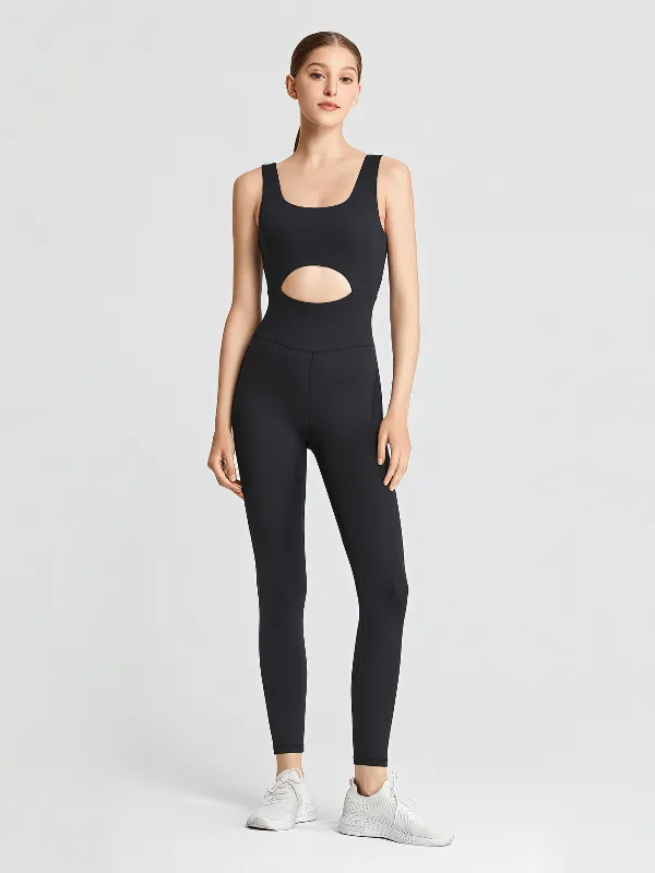 Breathable Quick Dry Elastic Women's V-Back Sleeveless Yoga Jumpsuit - SF1022