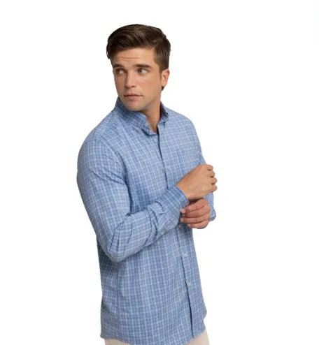 brrr Intercoastal Pettigru Plaid Long Sleeve Sport Shirt