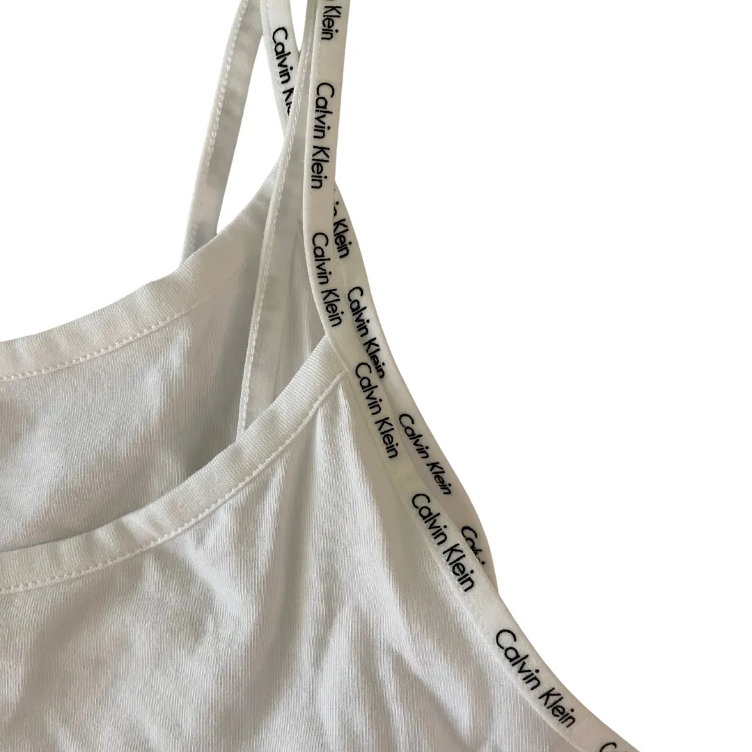CALVIN KLEIN Cami Athletic Gym Tank Top in White 2PACK