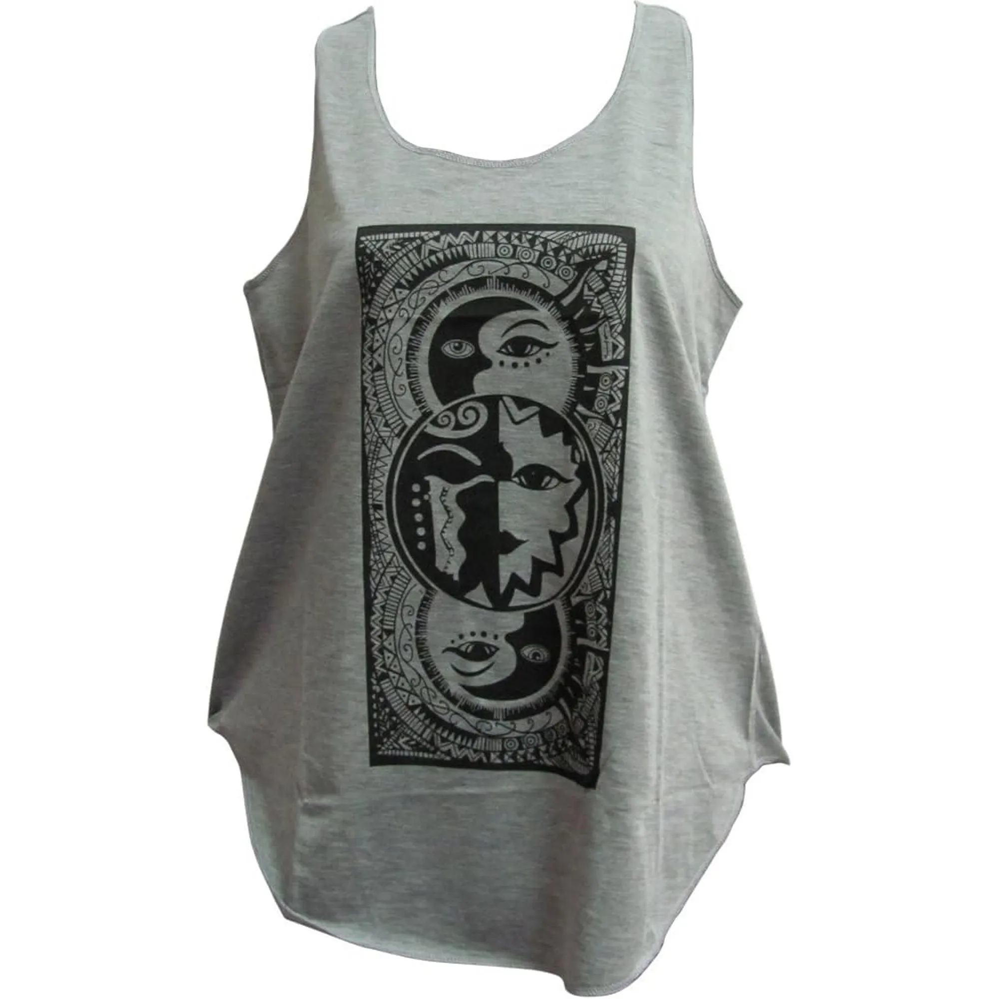 Celestial Yoga Trendz Sun & Moon Sleeveless T-Shirt Tank Top