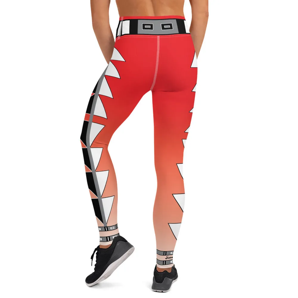 Centered Red fade Yoga Leggings