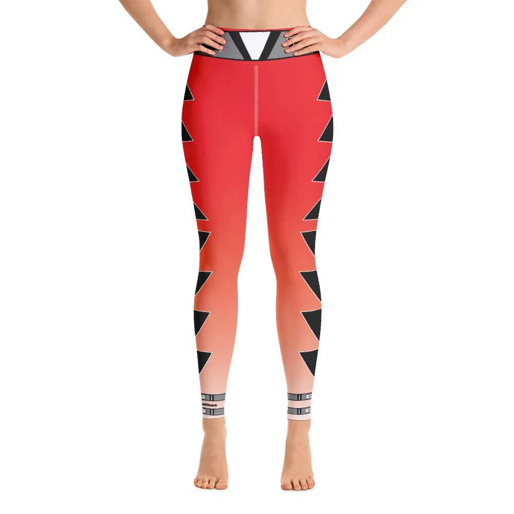 Centered Red fade Yoga Leggings