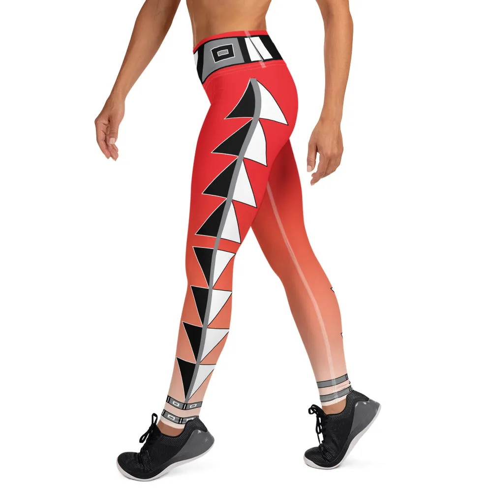 Centered Red fade Yoga Leggings