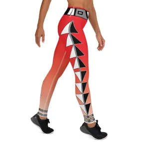 Centered Red fade Yoga Leggings