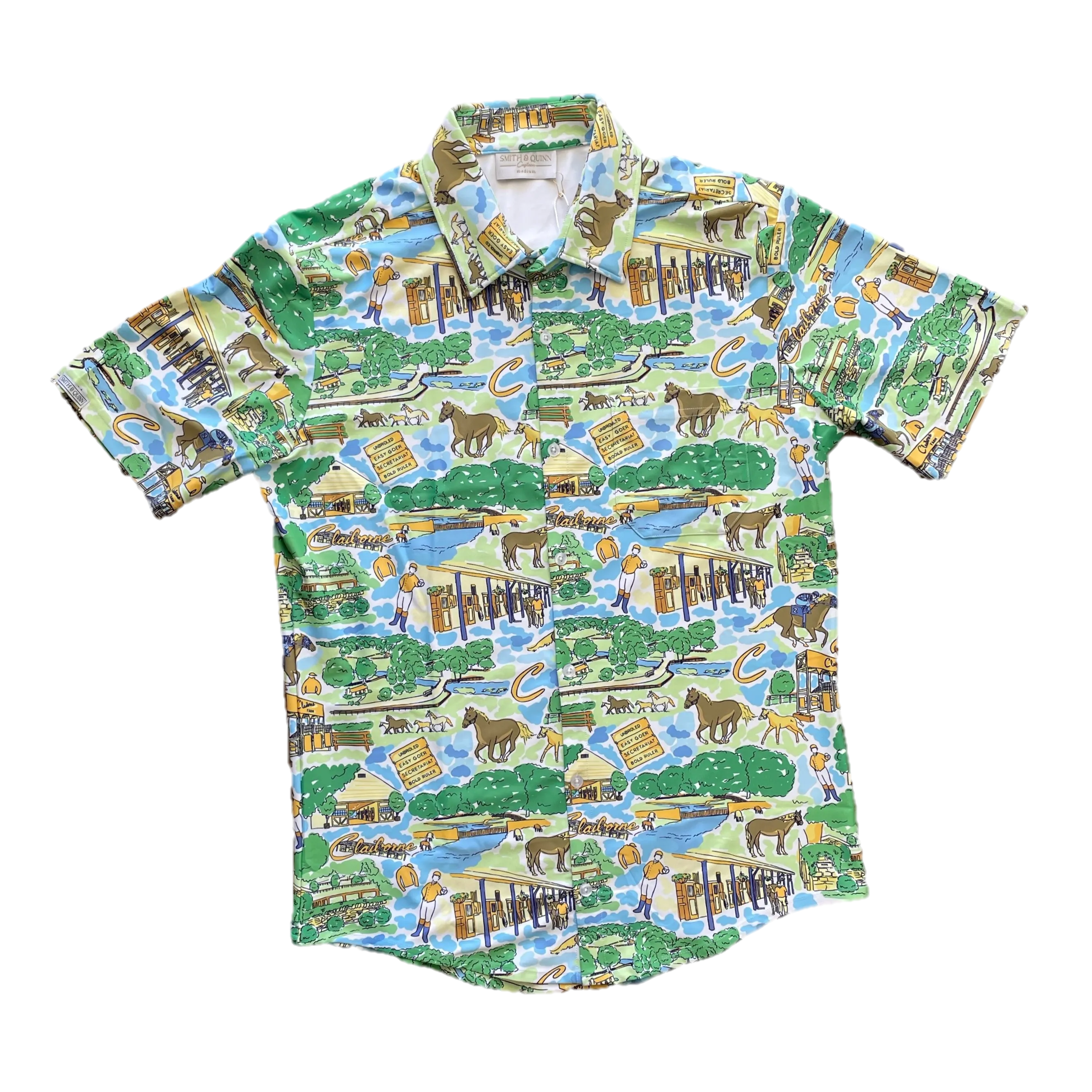 Claiborne Farm Print Men's Short Sleeve Button-Up