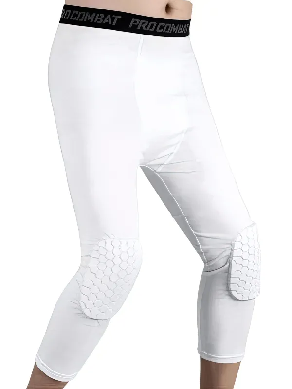 Compression Men's Basketball Capri Leggings with Knee Pads - SF0949