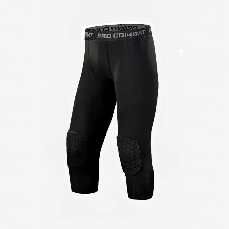 Compression Men's Basketball Capri Leggings with Knee Pads - SF0949