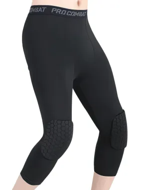 Compression Men's Basketball Capri Leggings with Knee Pads - SF0949