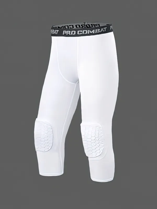 Compression Men's Basketball Capri Leggings with Knee Pads - SF0949