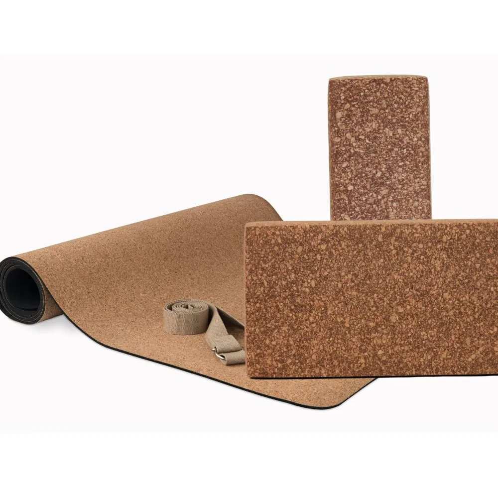 Cork Yoga/Pilate Bricks | Textured | Supportive & Durable | Rounded Corners