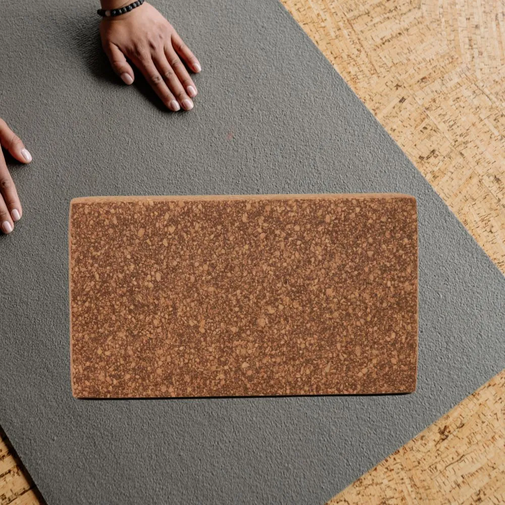 Cork Yoga/Pilate Bricks | Textured | Supportive & Durable | Rounded Corners