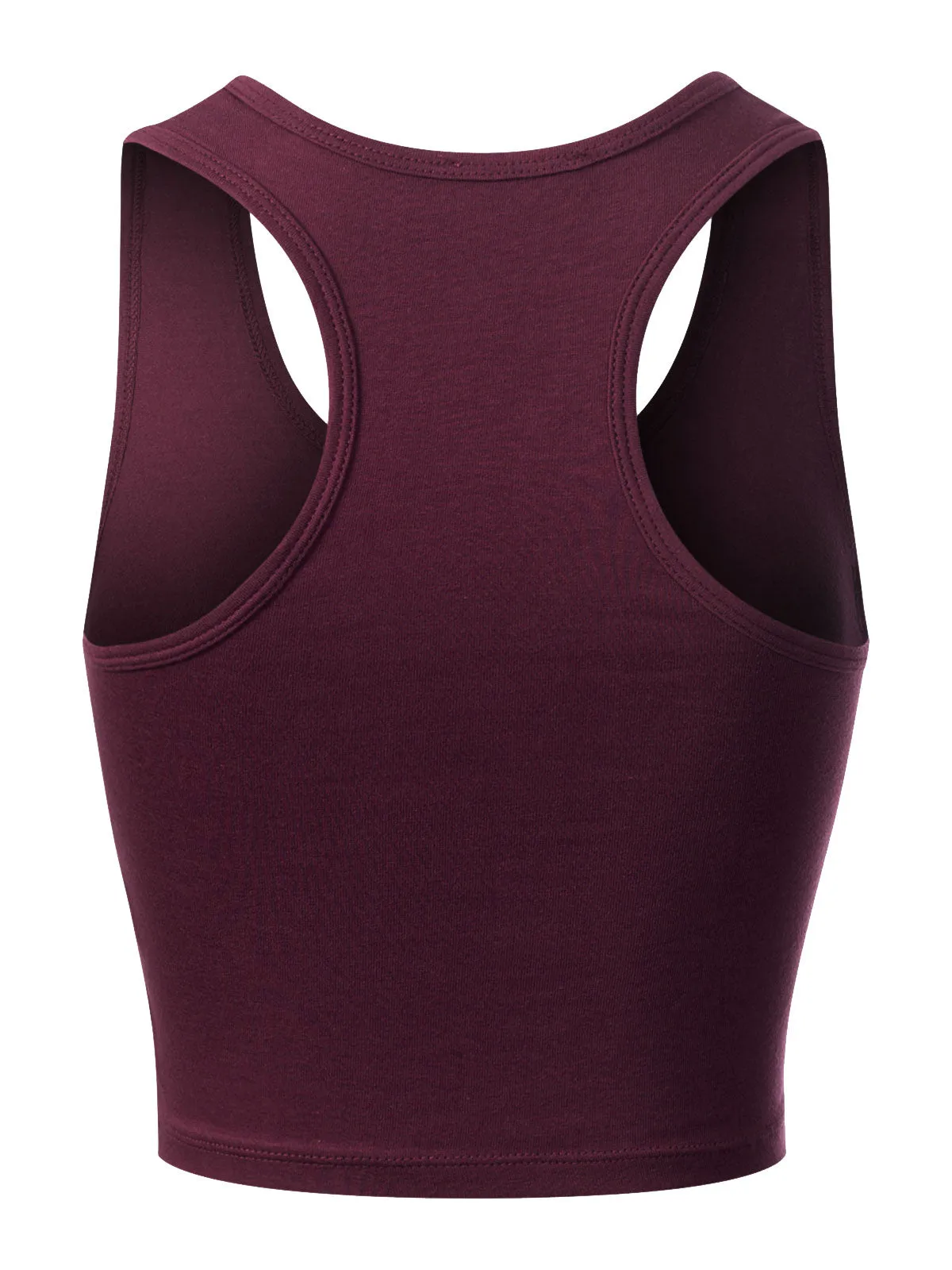 Cotton Basic Sleeveless Racerback Sports Crop Tank Top