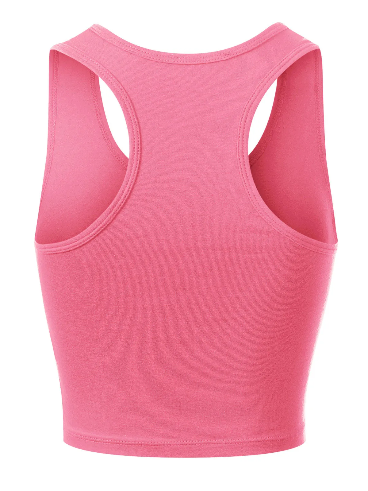 Cotton Basic Sleeveless Racerback Sports Crop Tank Top