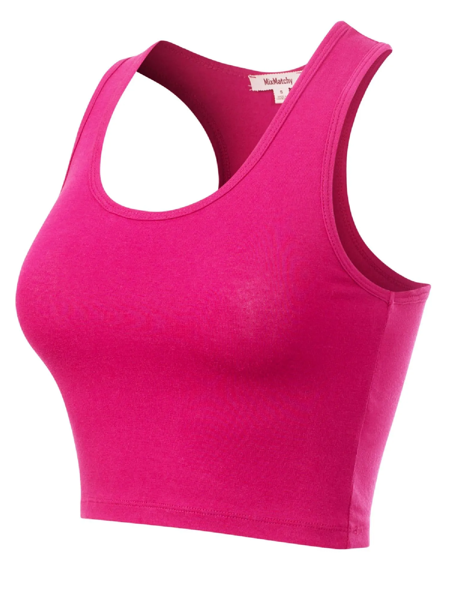 Cotton Basic Sleeveless Racerback Sports Crop Tank Top