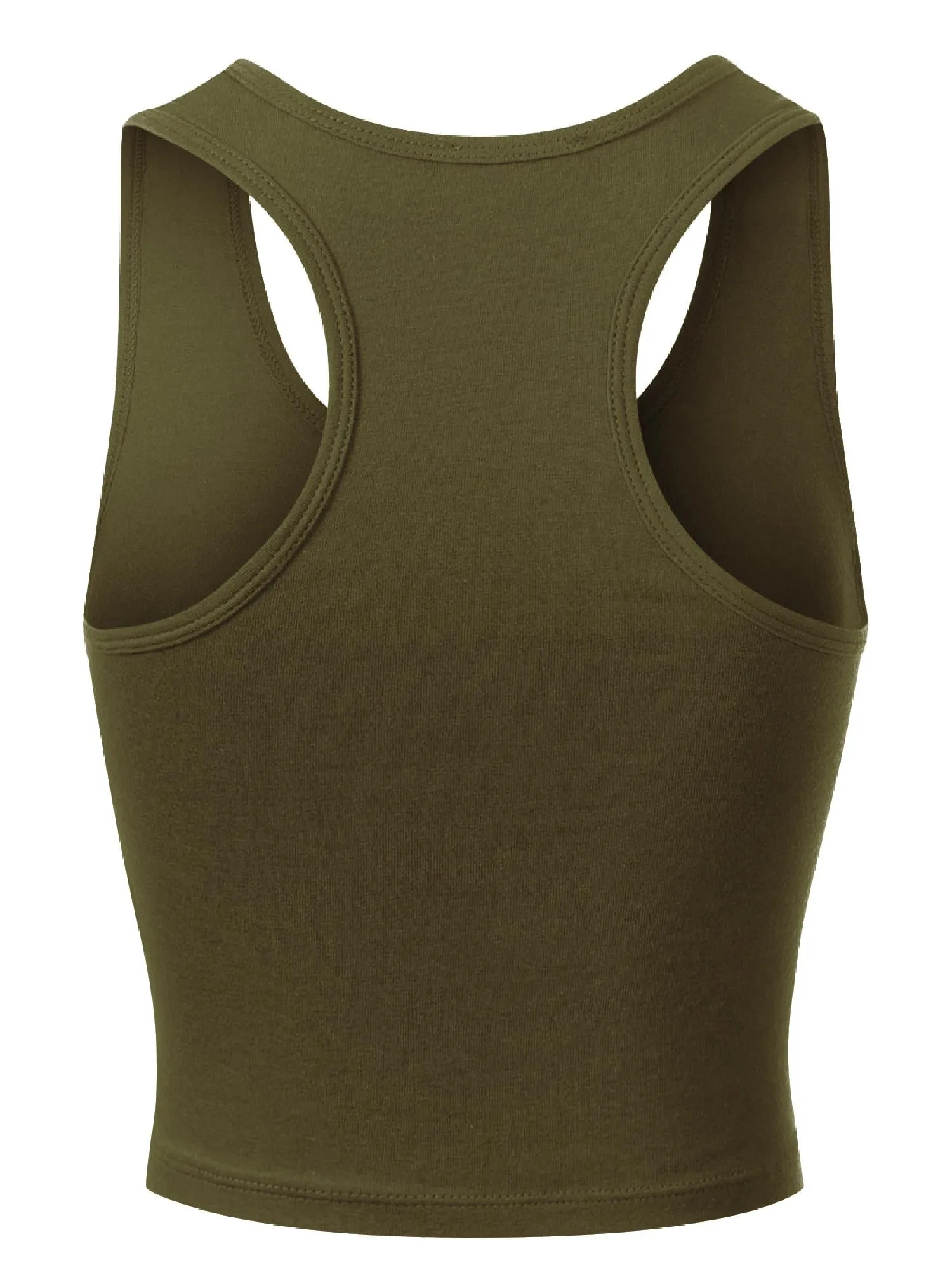 Cotton Basic Sleeveless Racerback Sports Crop Tank Top