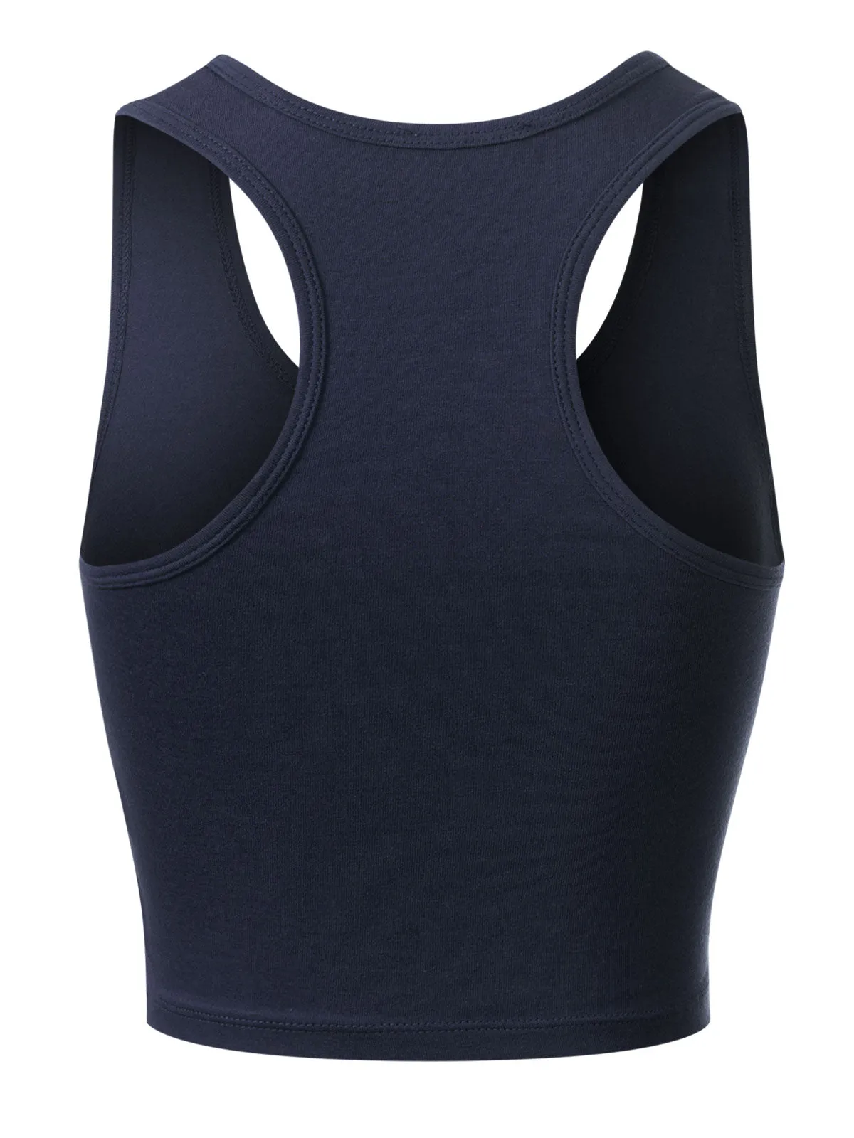 Cotton Basic Sleeveless Racerback Sports Crop Tank Top