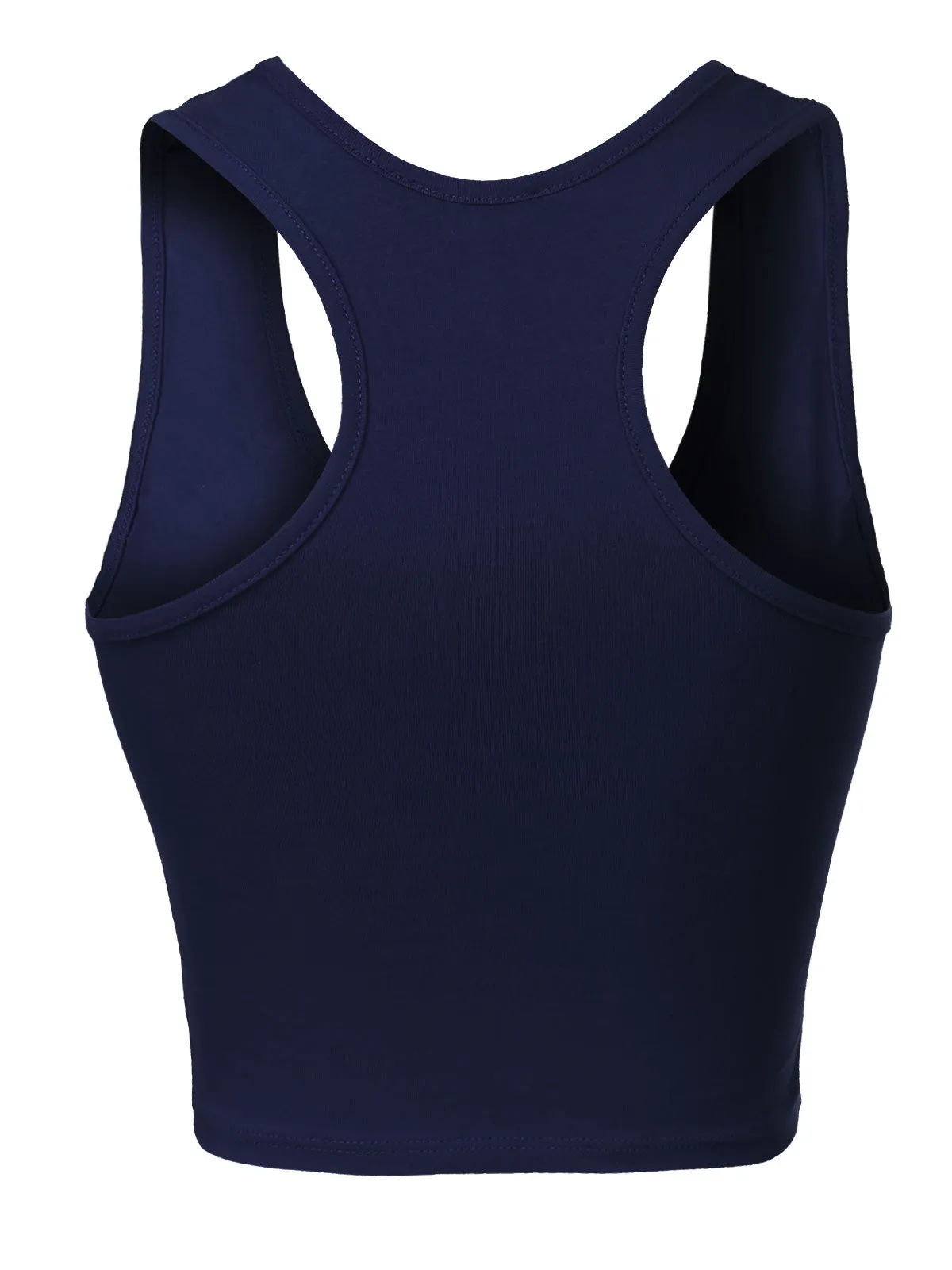 Cotton Basic Sleeveless Racerback Sports Crop Tank Top