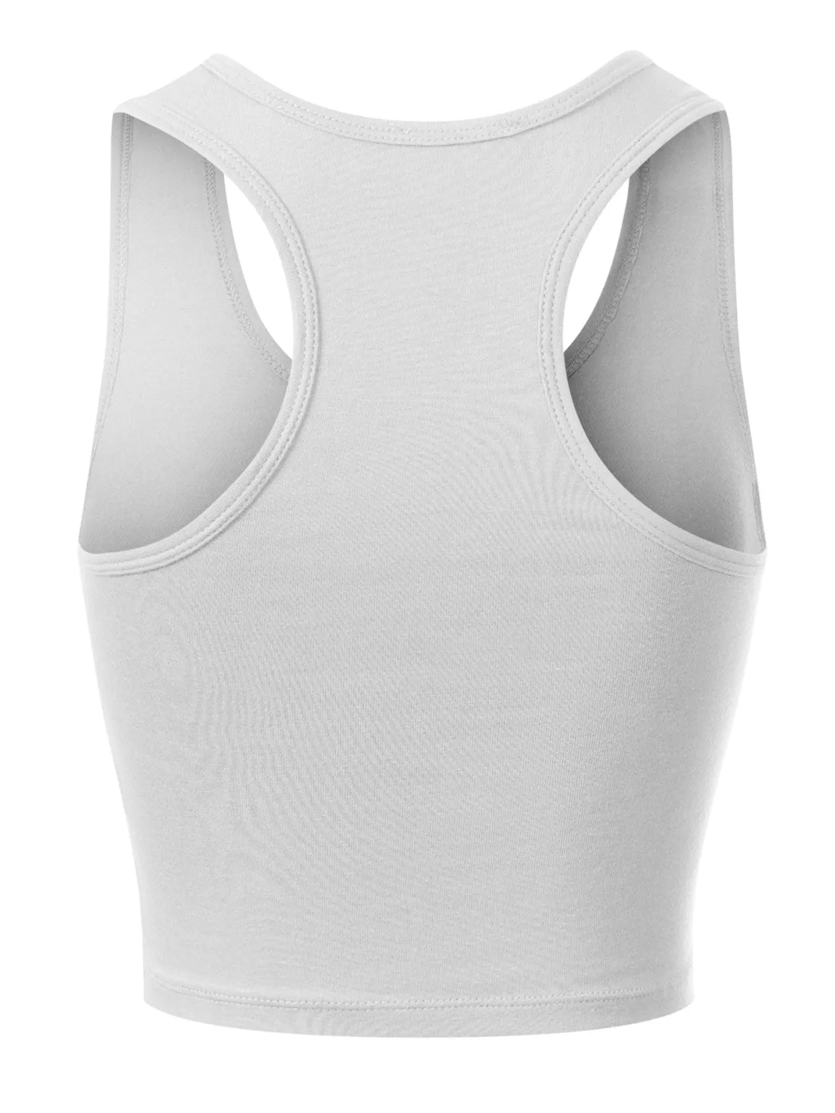 Cotton Basic Sleeveless Racerback Sports Crop Tank Top