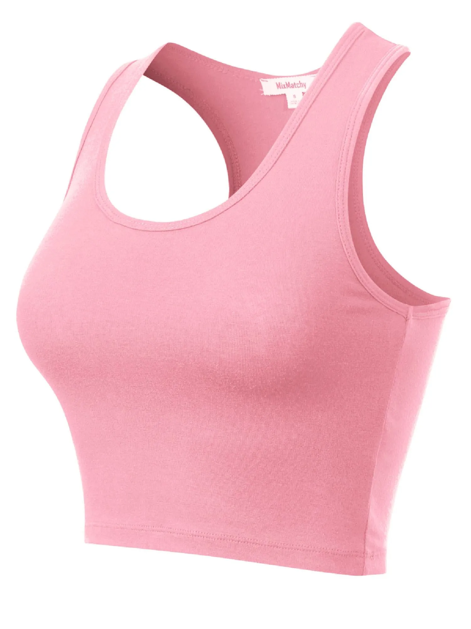 Cotton Basic Sleeveless Racerback Sports Crop Tank Top