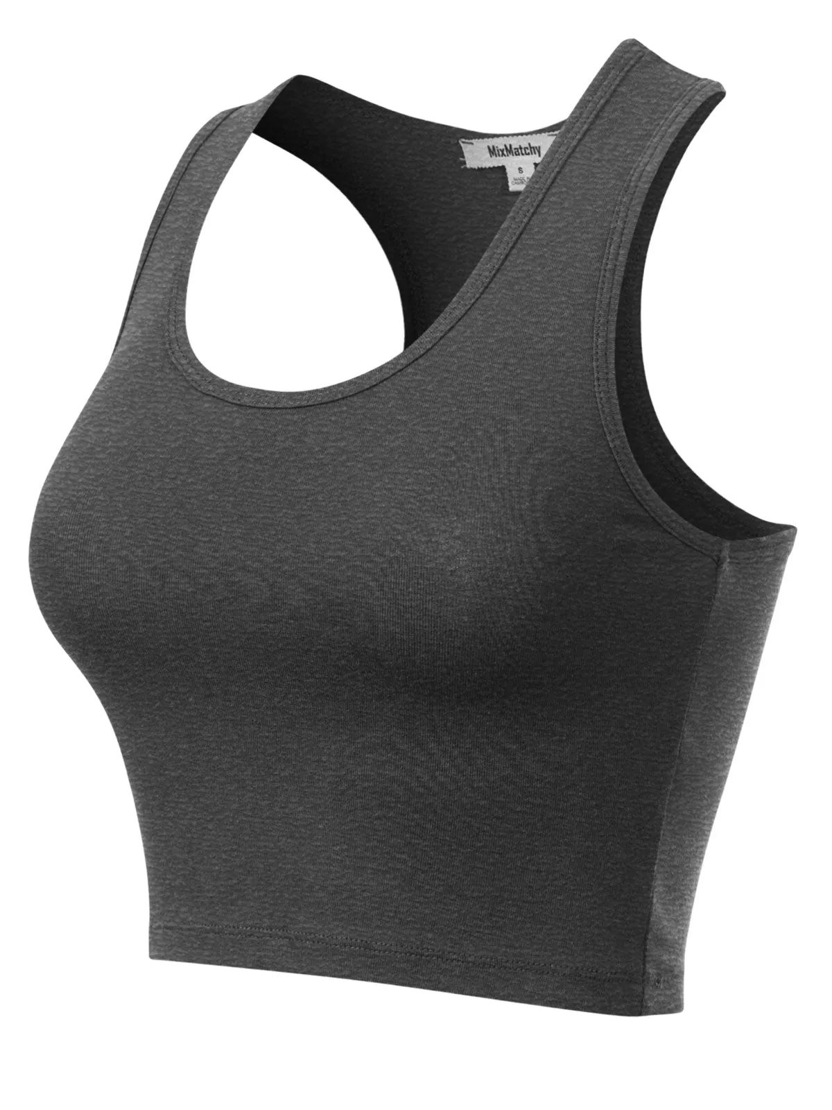 Cotton Basic Sleeveless Racerback Sports Crop Tank Top