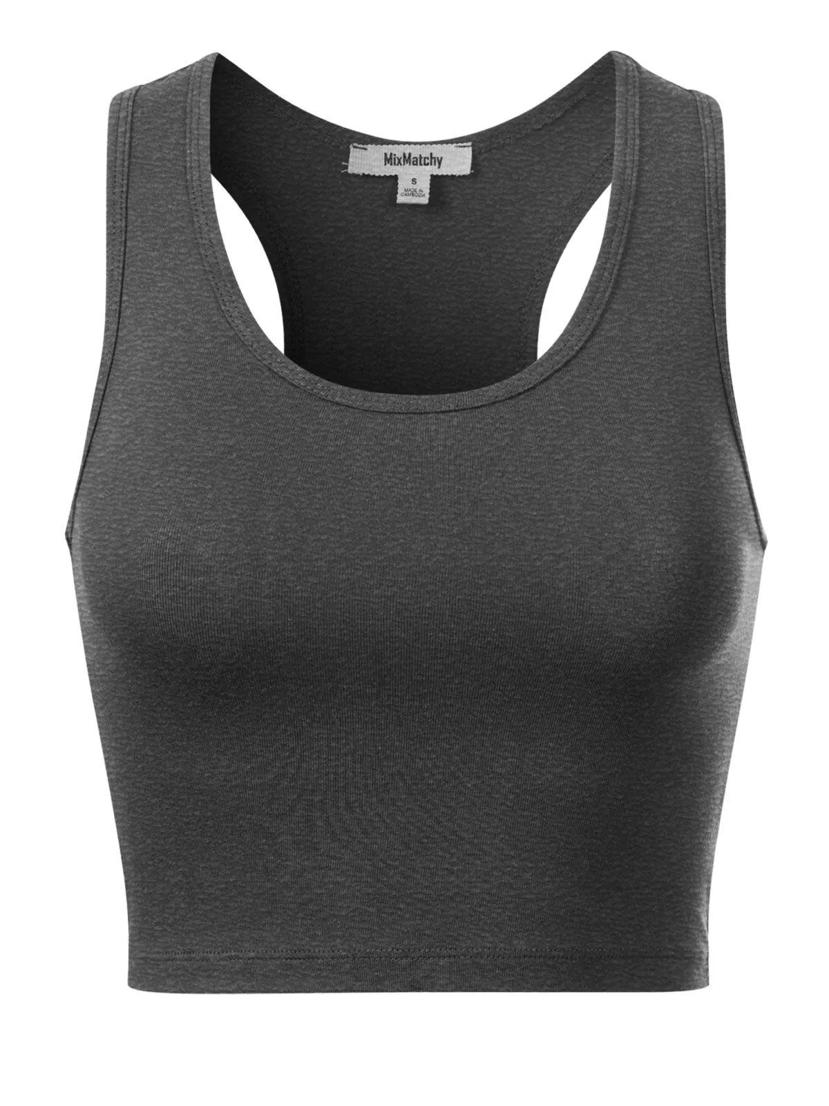 Cotton Basic Sleeveless Racerback Sports Crop Tank Top