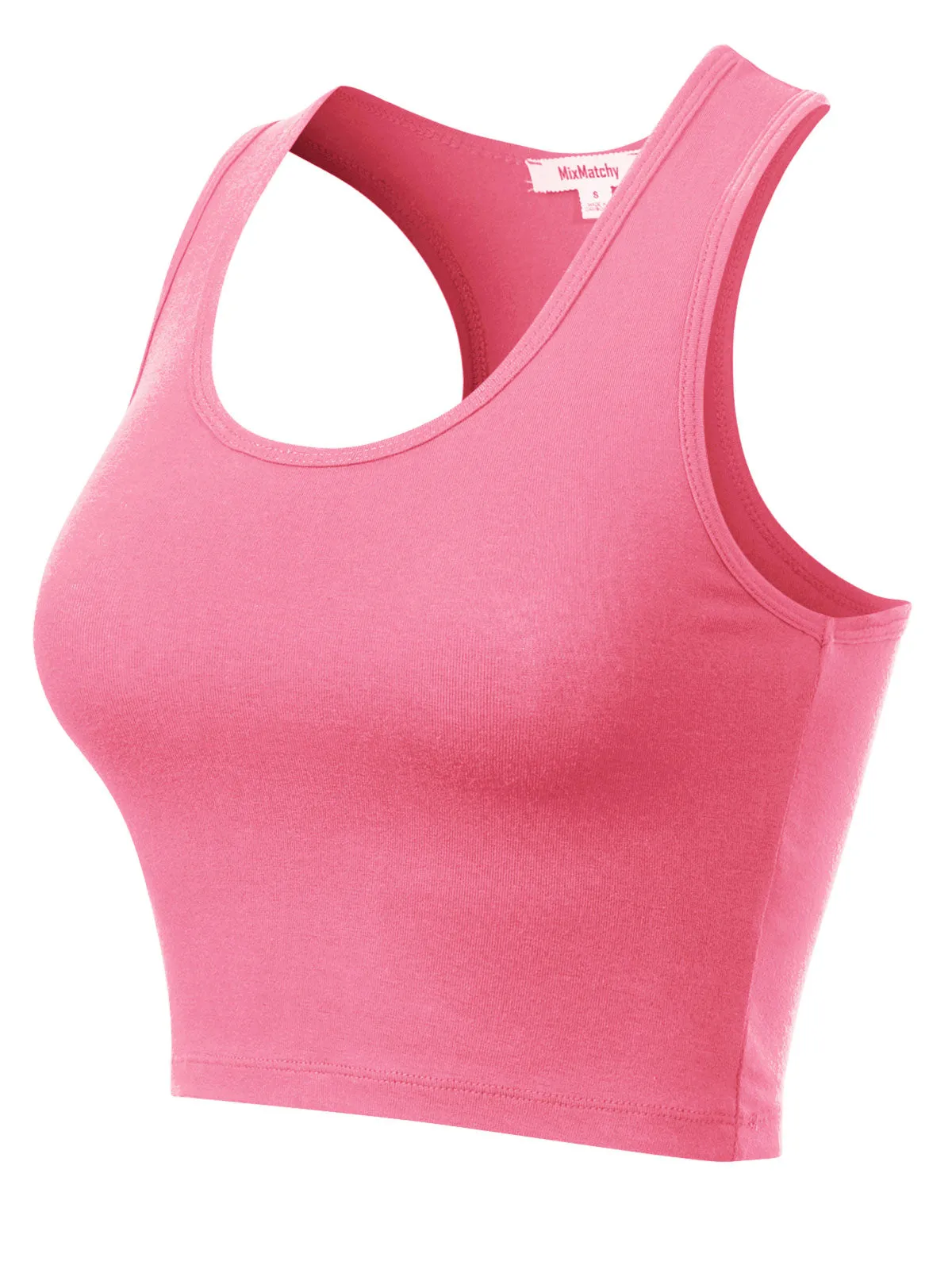 Cotton Basic Sleeveless Racerback Sports Crop Tank Top