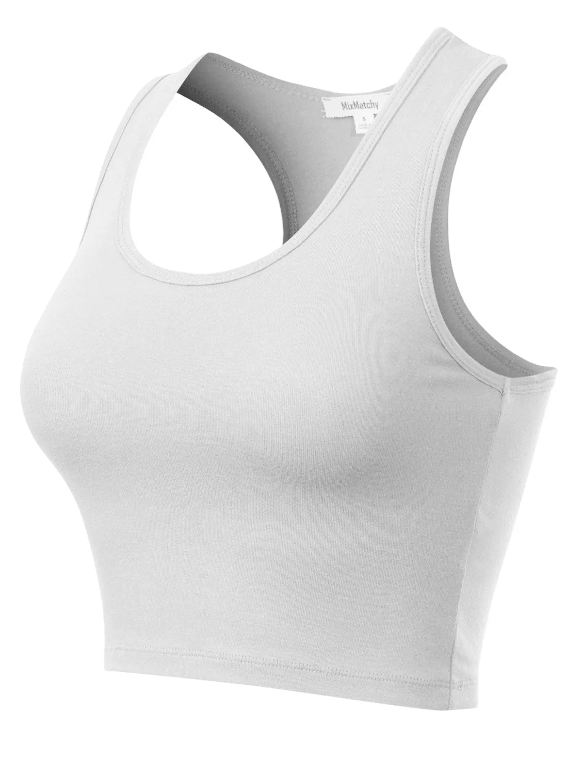 Cotton Basic Sleeveless Racerback Sports Crop Tank Top