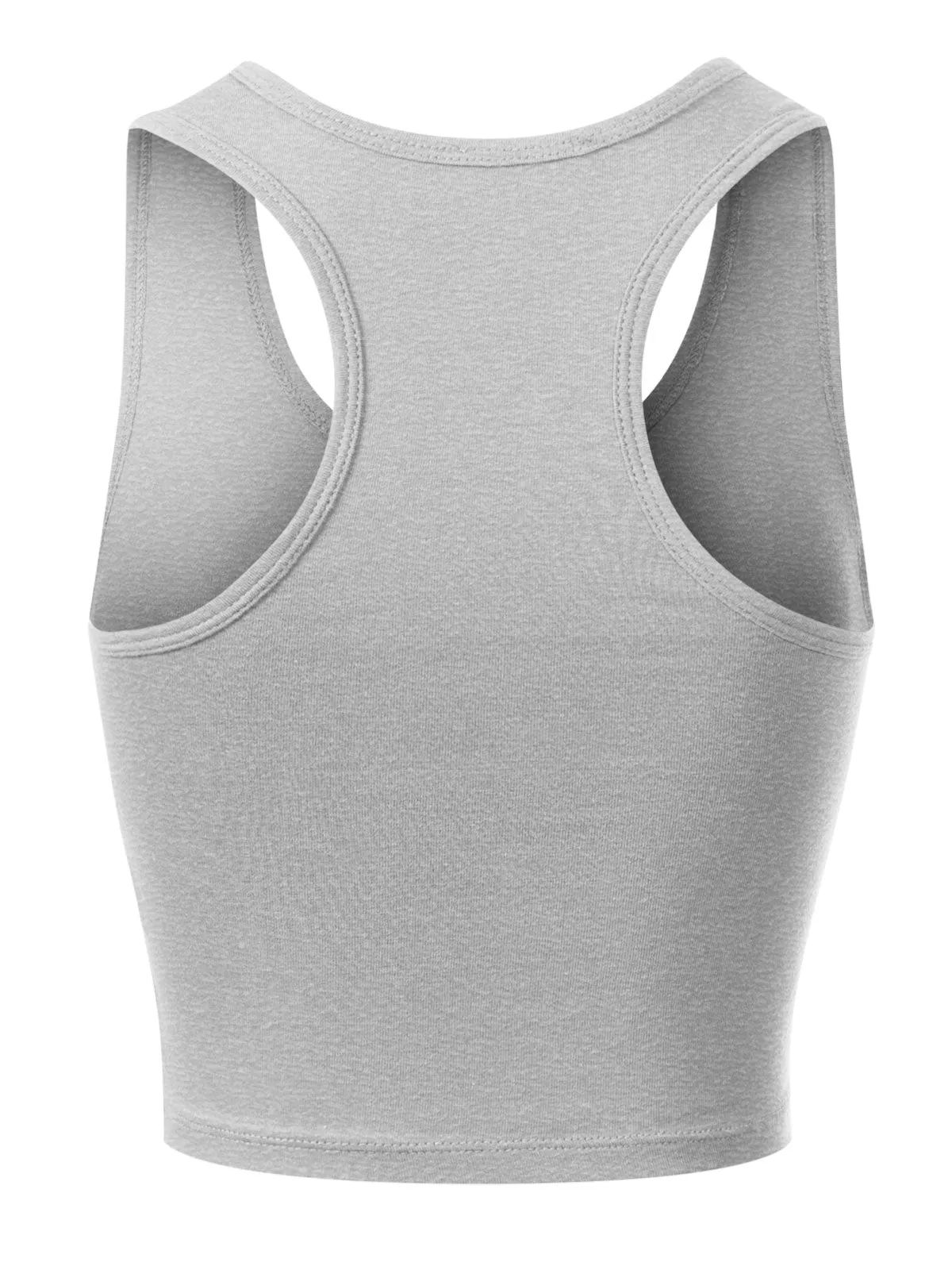 Cotton Basic Sleeveless Racerback Sports Crop Tank Top