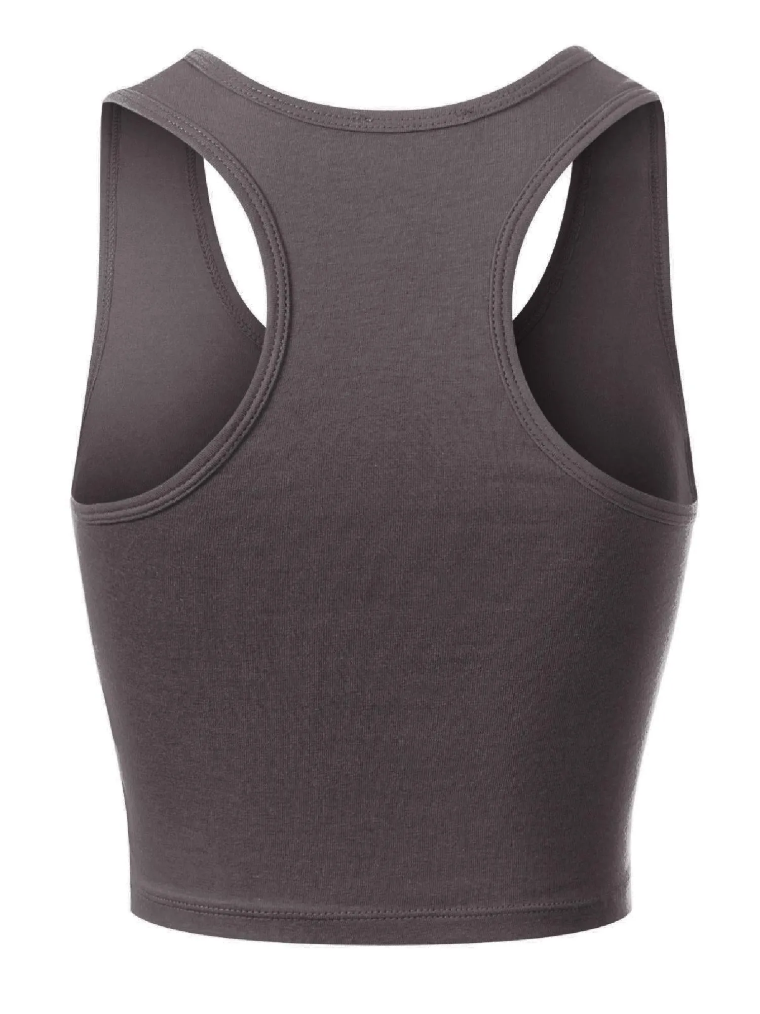 Cotton Basic Sleeveless Racerback Sports Crop Tank Top