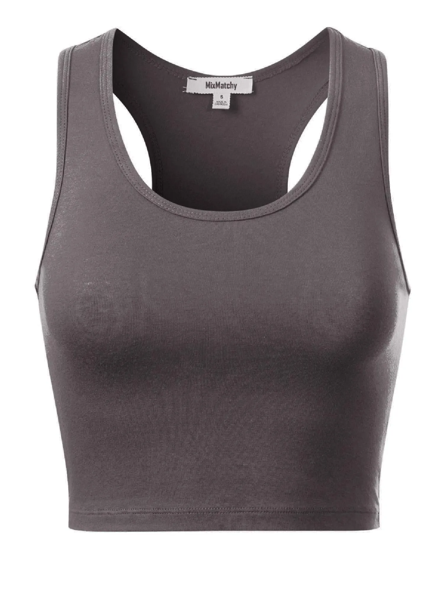 Cotton Basic Sleeveless Racerback Sports Crop Tank Top