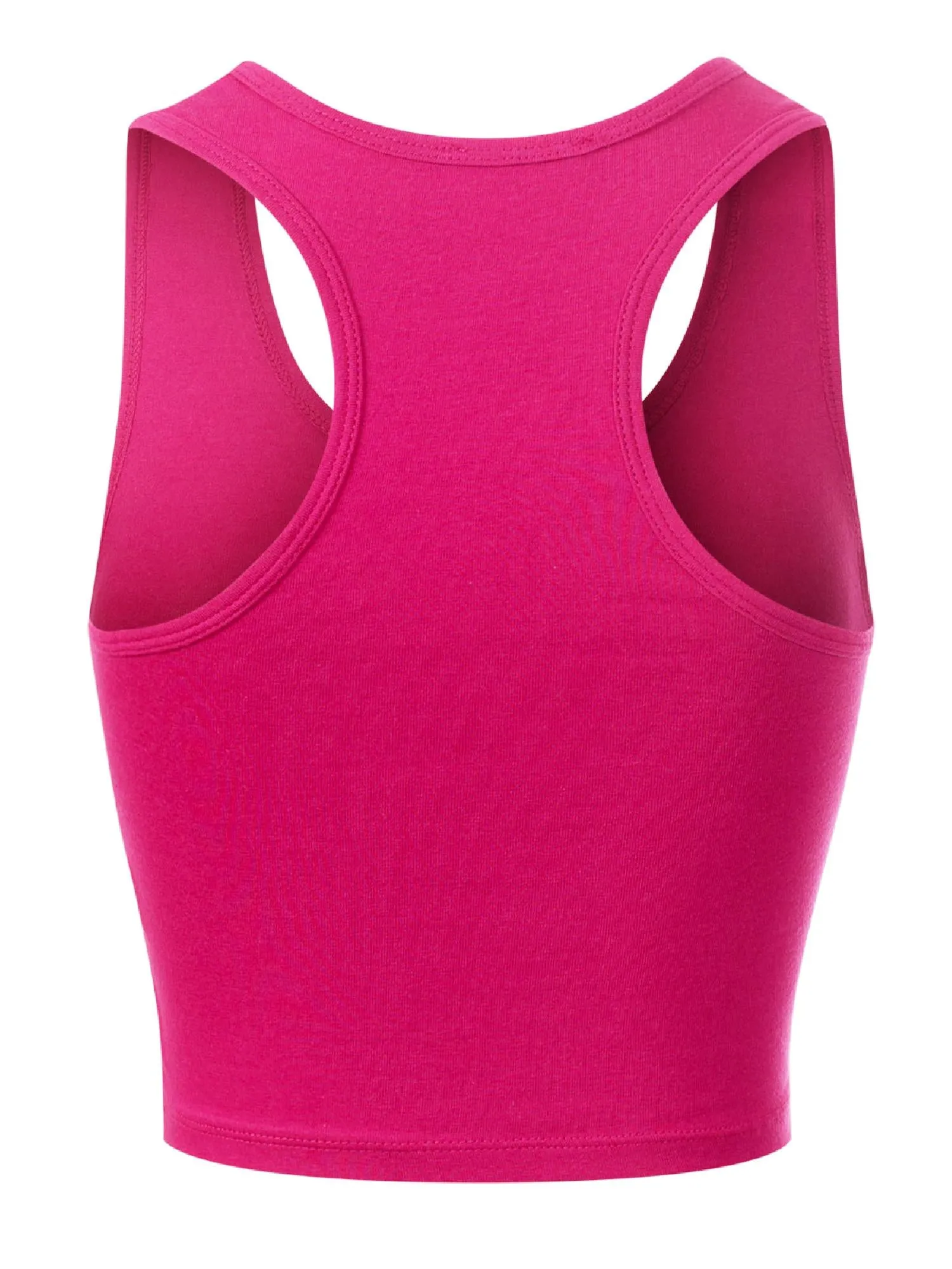 Cotton Basic Sleeveless Racerback Sports Crop Tank Top