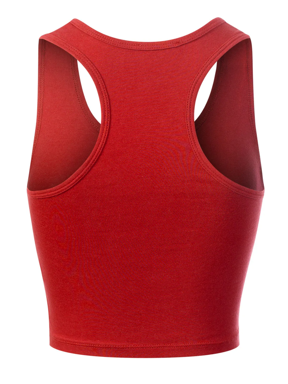 Cotton Basic Sleeveless Racerback Sports Crop Tank Top