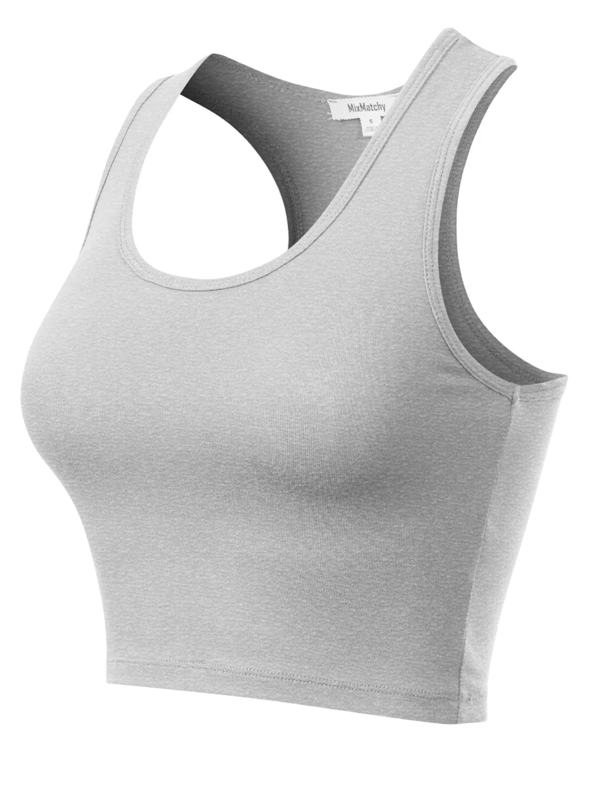Cotton Basic Sleeveless Racerback Sports Crop Tank Top