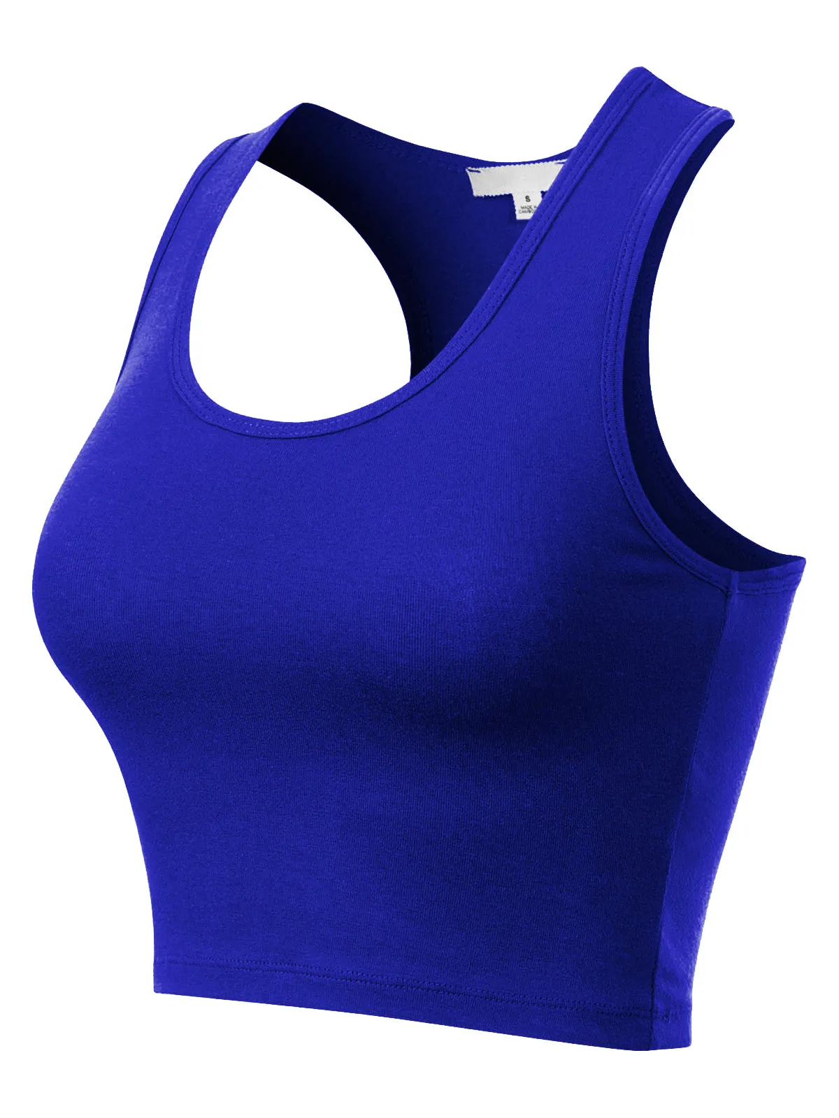 Cotton Basic Sleeveless Racerback Sports Crop Tank Top