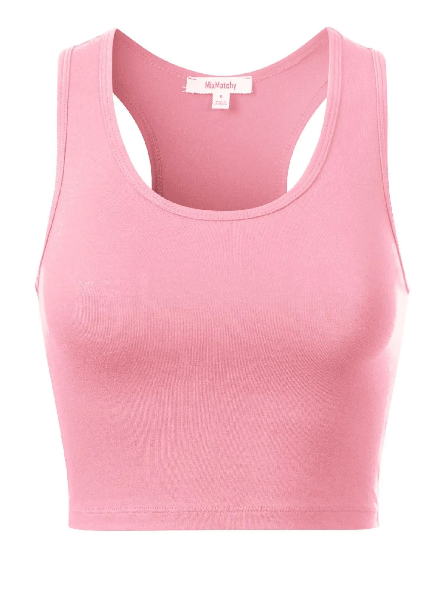 Cotton Basic Sleeveless Racerback Sports Crop Tank Top